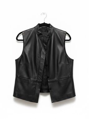 Coldwater Creek Black Leather Vest